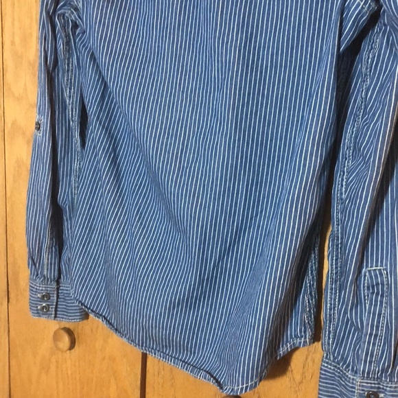 Seven for all mankind denim button down long sleeve blouse size small - Picture 8 of 8